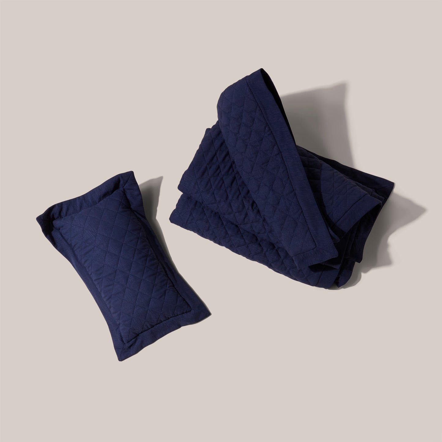 Quilted Treatment Day Blanket Set Navy