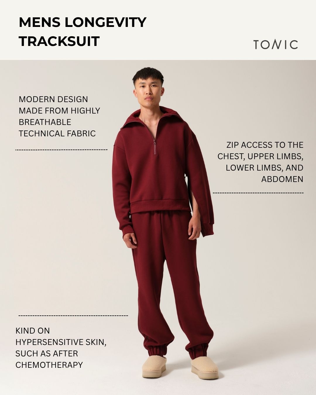 Mens Longevity Tracksuit Burgundy