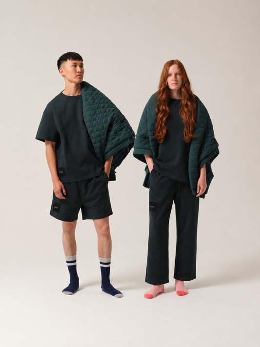 Quilted Treatment Day Blanket Set Forest Green