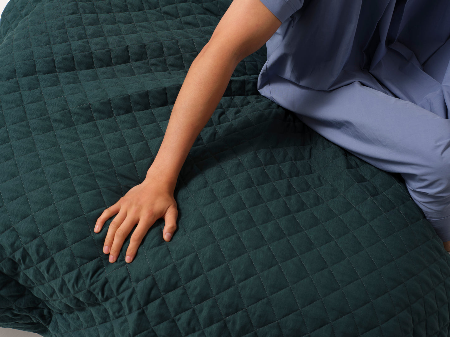 Quilted Treatment Day Blanket Set Forest Green