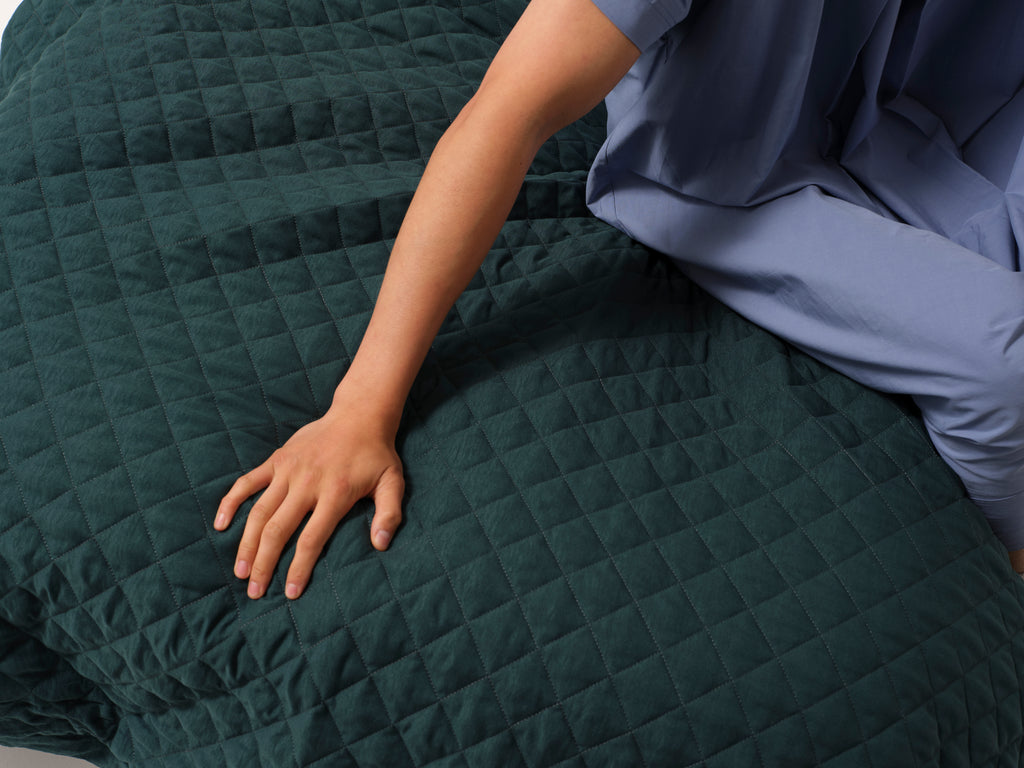 Quilted Treatment Day Blanket Set Forest Green