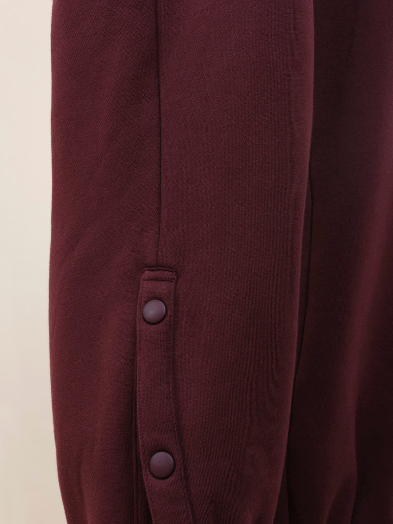 Popper detail of chemotherapy tracksuit from TONIC
