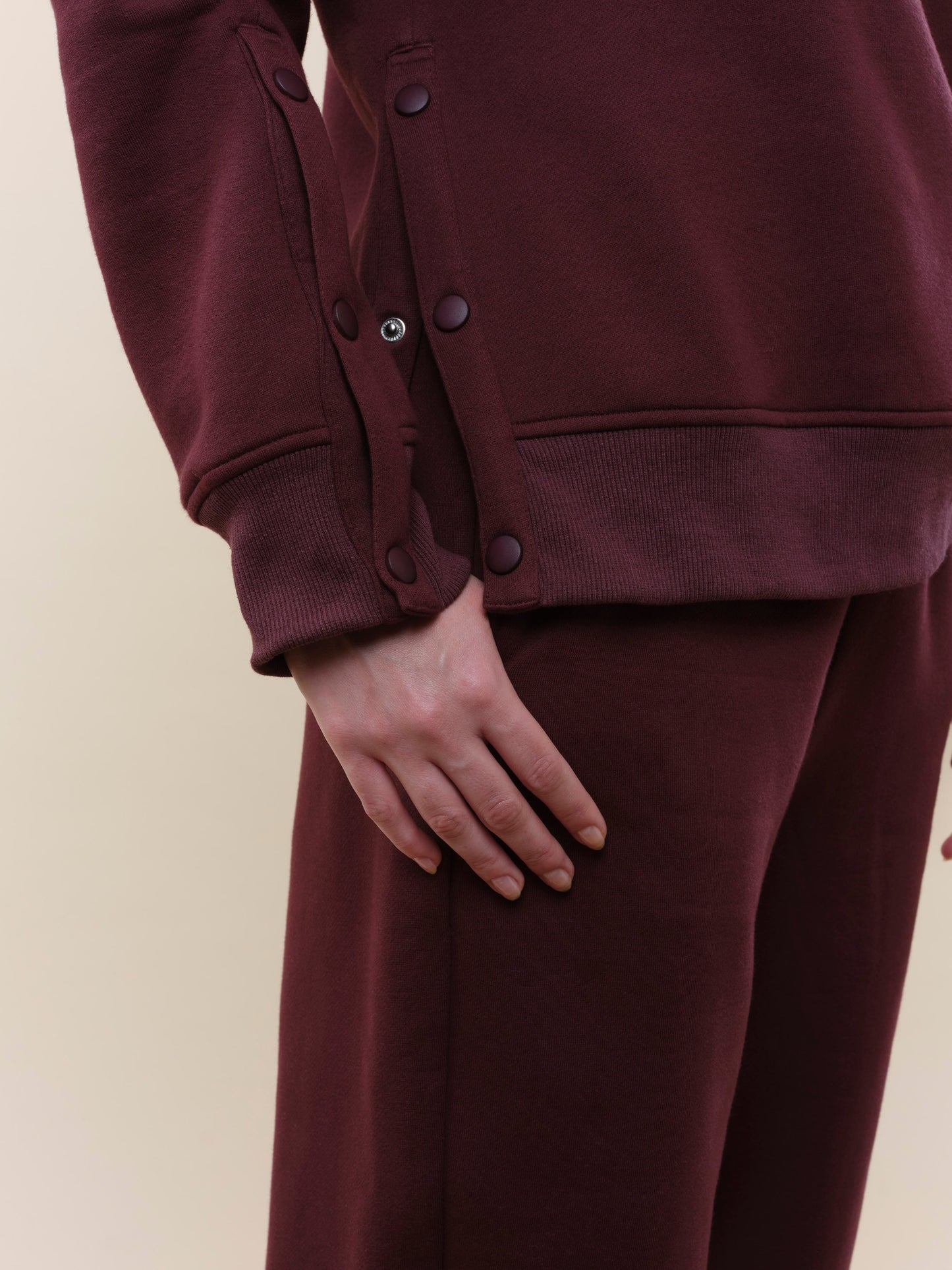 opper detail of chemotherapy tracksuit from TONIC