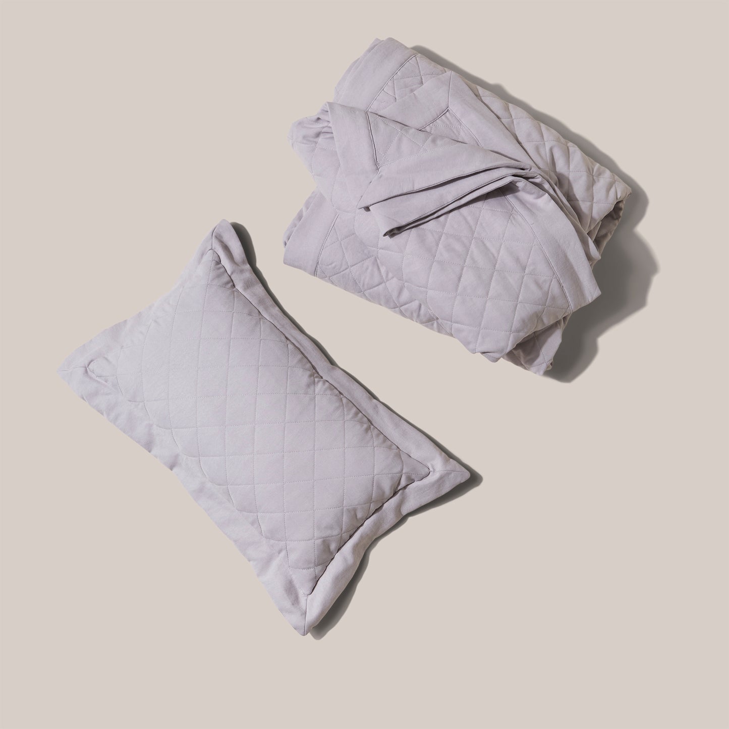 Quilted Treatment Day Blanket Set Silver Grey
