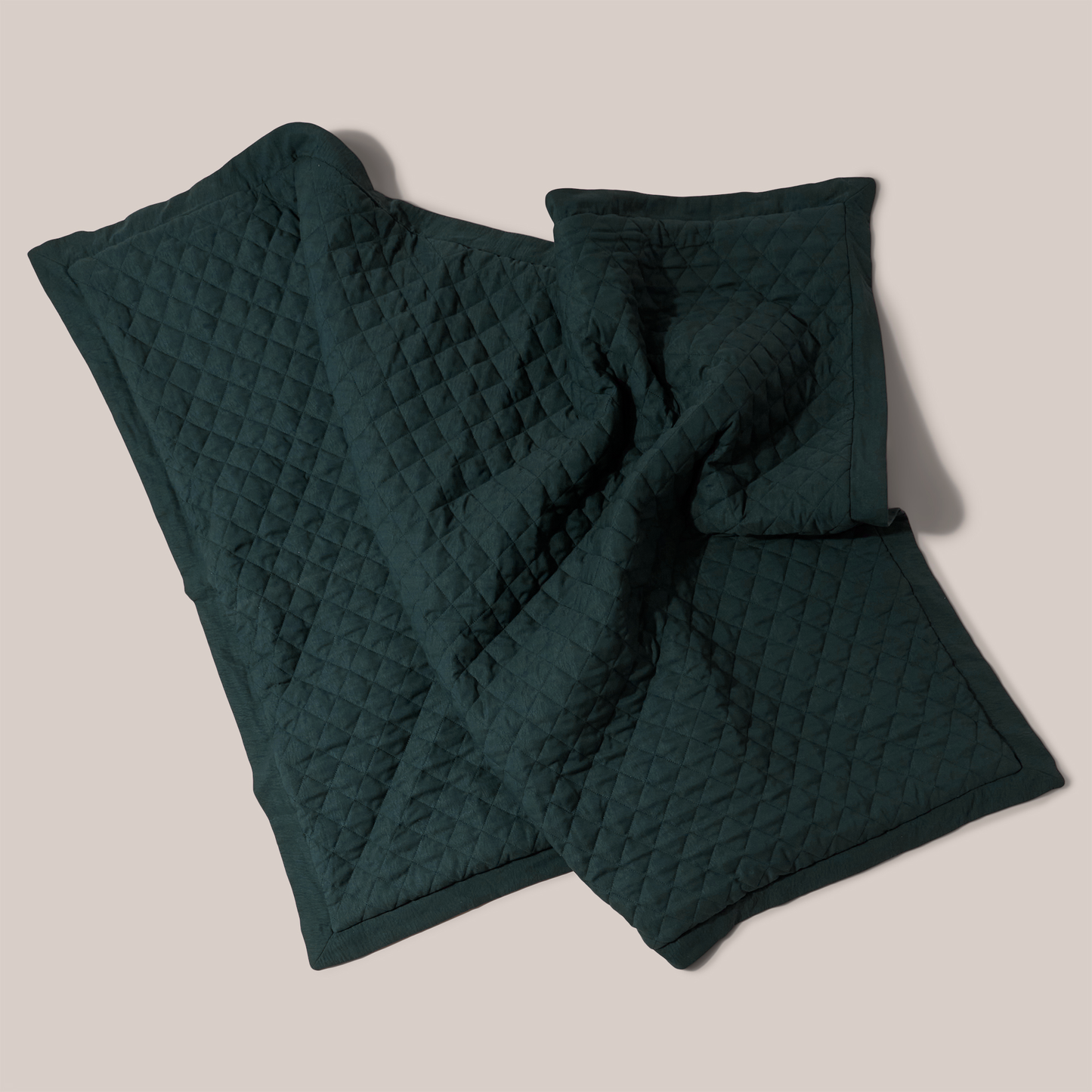 Quilted Treatment Day Blanket Set Forest Green