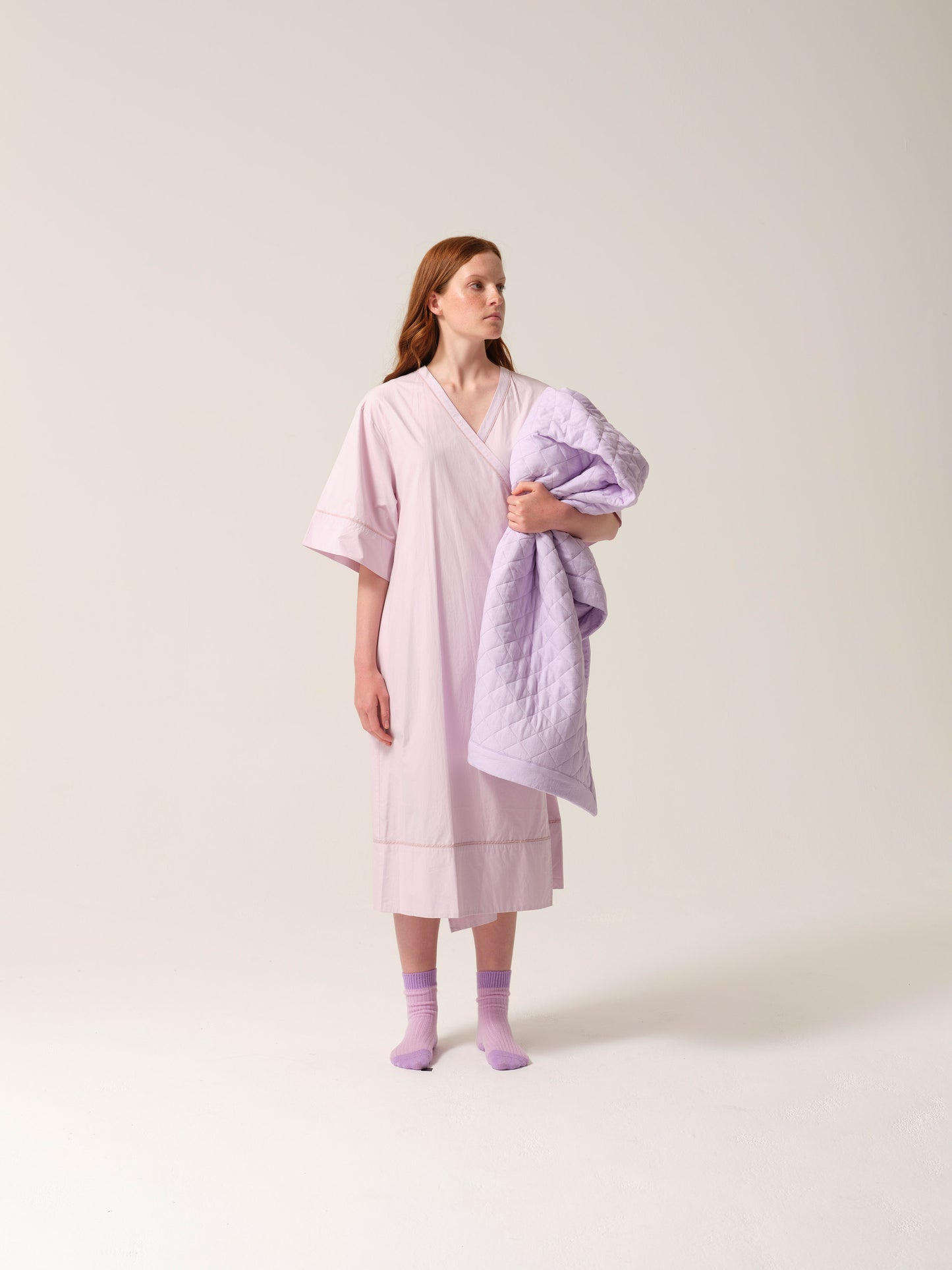 Quilted Treatment Day Blanket Set Lilac