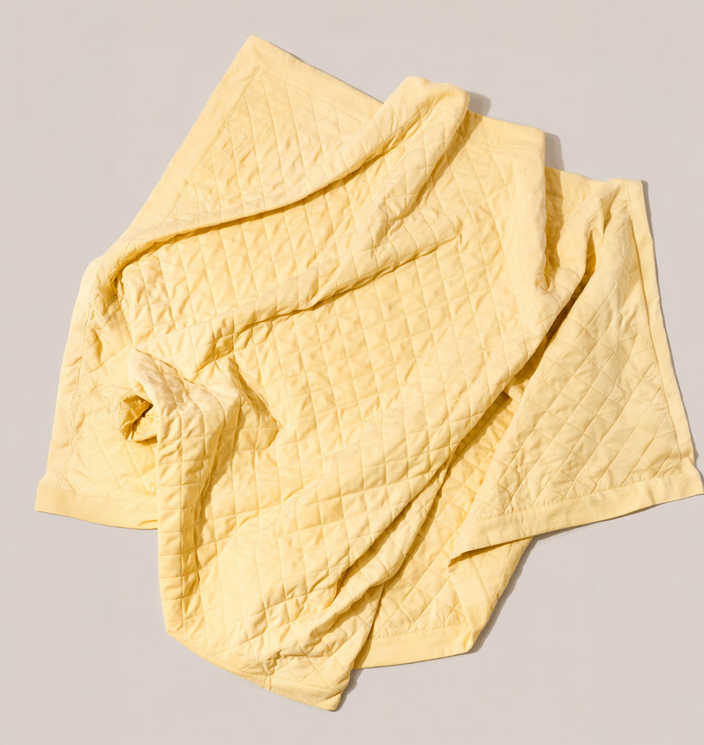 Quilted Treatment Day Blanket Set Lemon