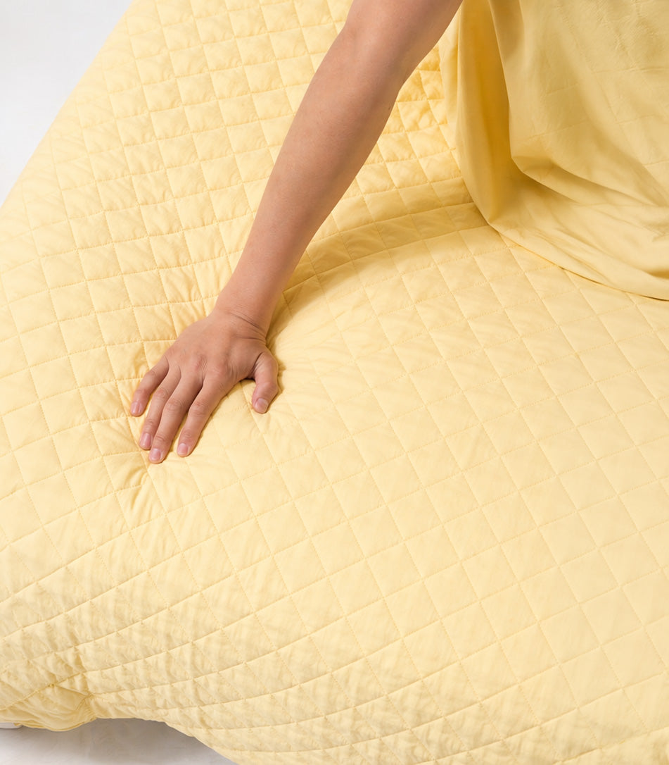 Quilted Treatment Day Blanket Set Lemon