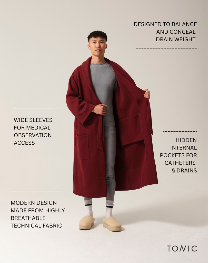 Mens Magic Pocket Drain Robe® Burgundy