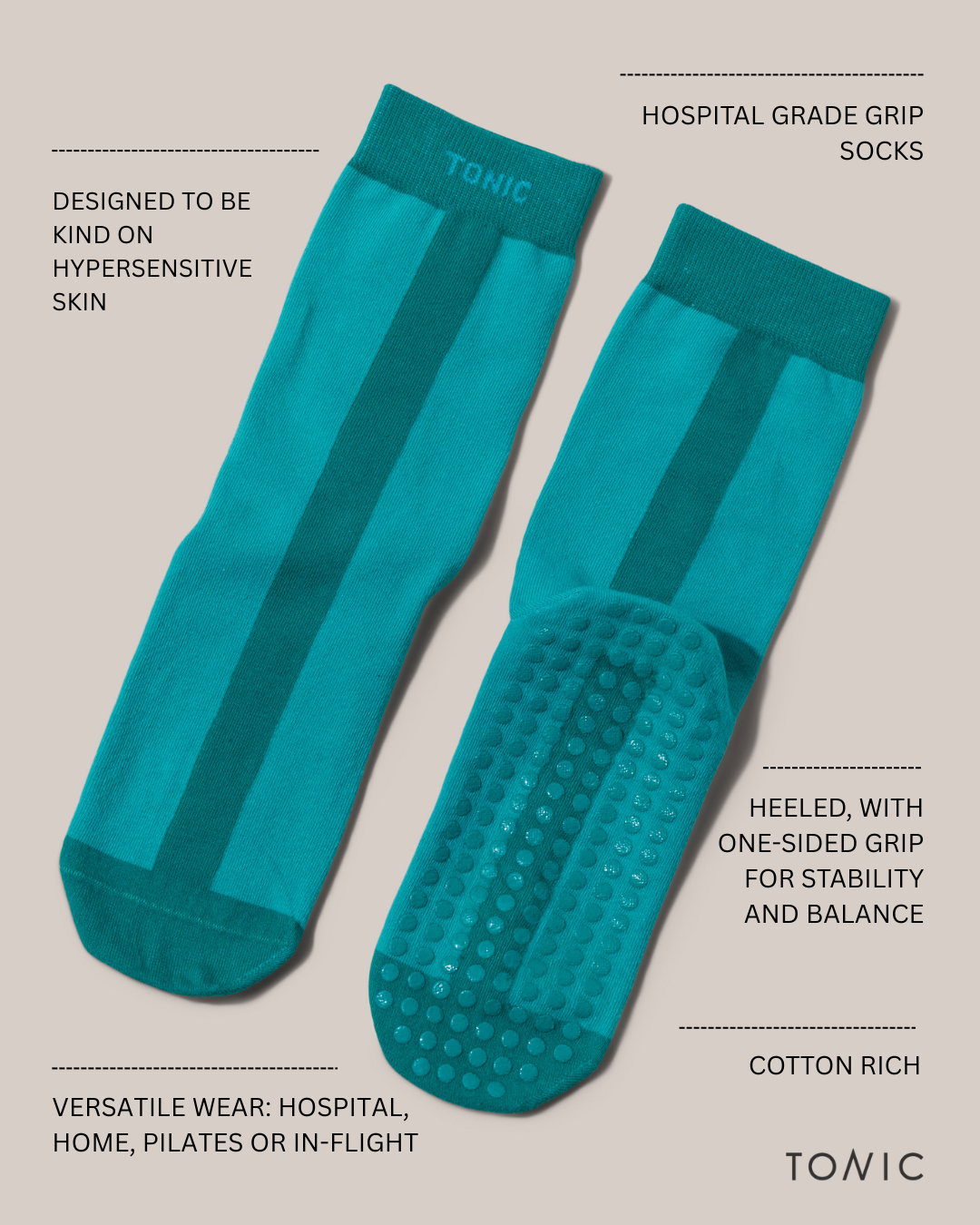 Colour Pop Hospital Socks Teal Green
