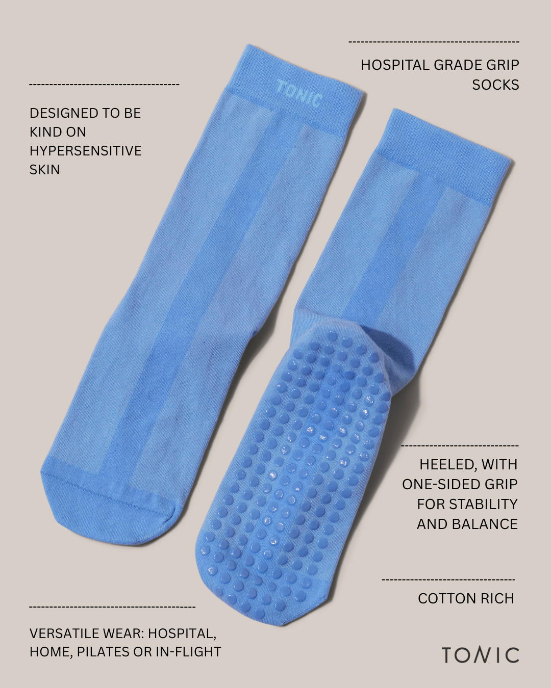 Colour Pop Hospital Socks Cornflower Blue