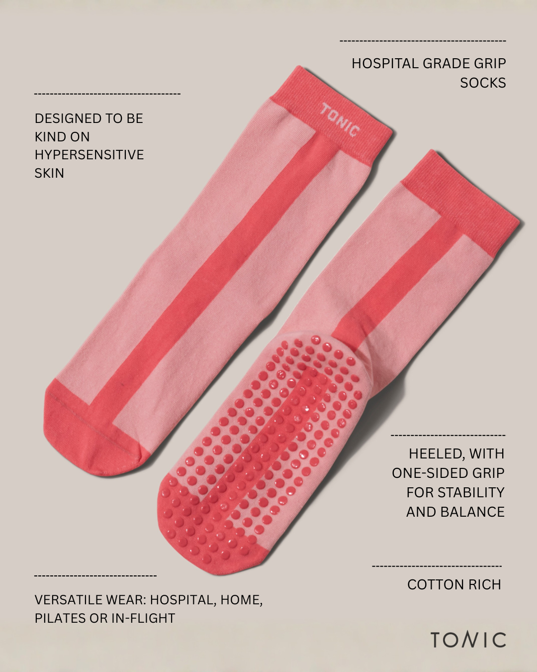 Colour Pop Hospital Socks Pink